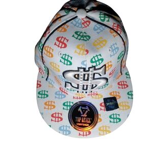 Top Level Snapback Hat with Multicolor Dollar Signs